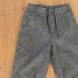 Checker Print Cropped Pants